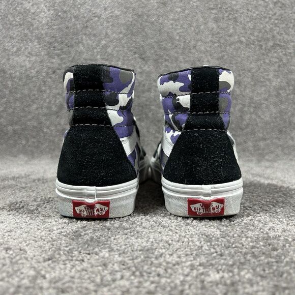 VANS Sk8-Hi Reissue Womans Sz 6.5 Men’s Sz 5 Pop Camo Purple Skate Shoes Used - Picture 7 of 11
